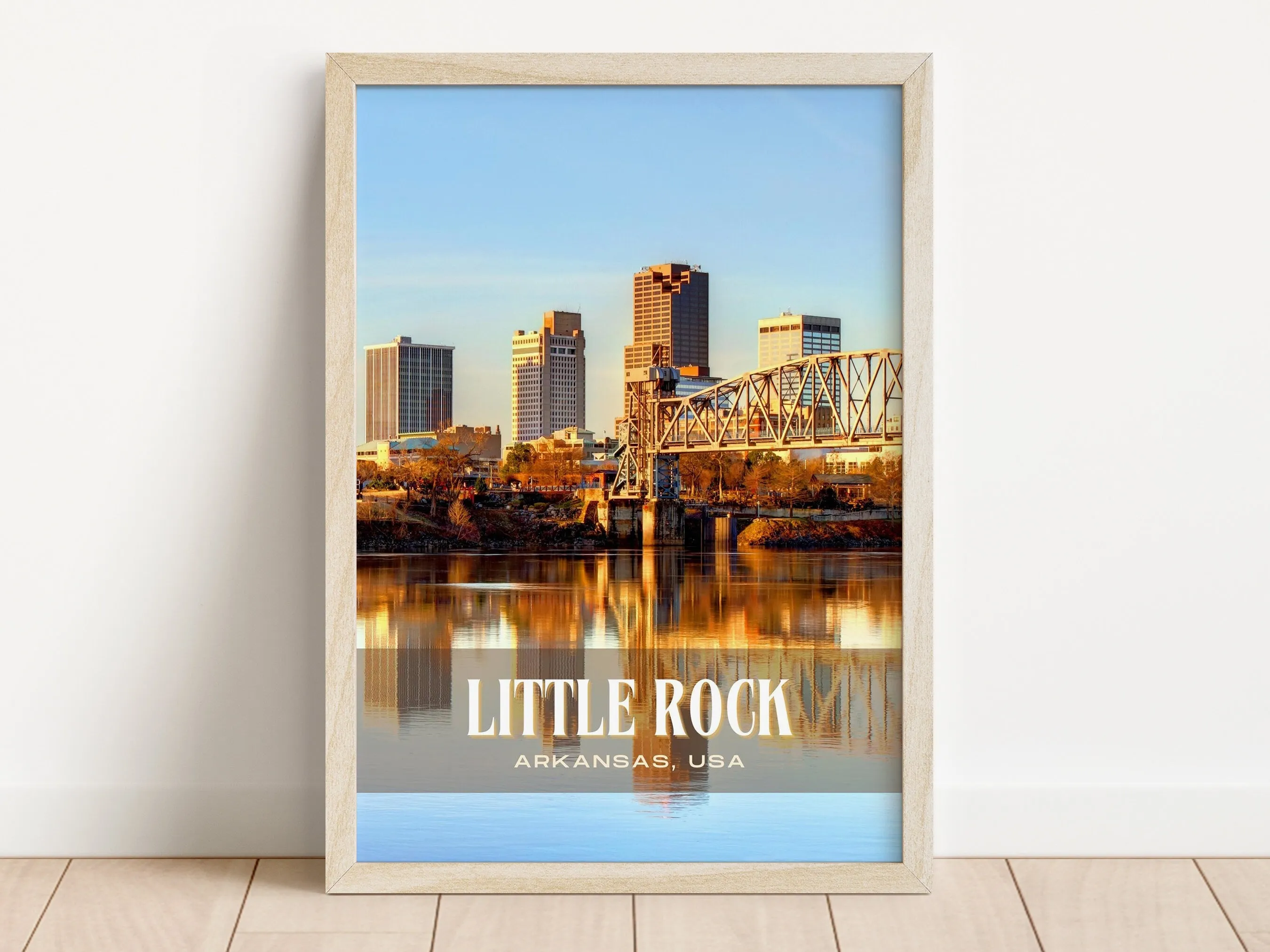 Little Rock Retro Wall Art, Arkansas, USA