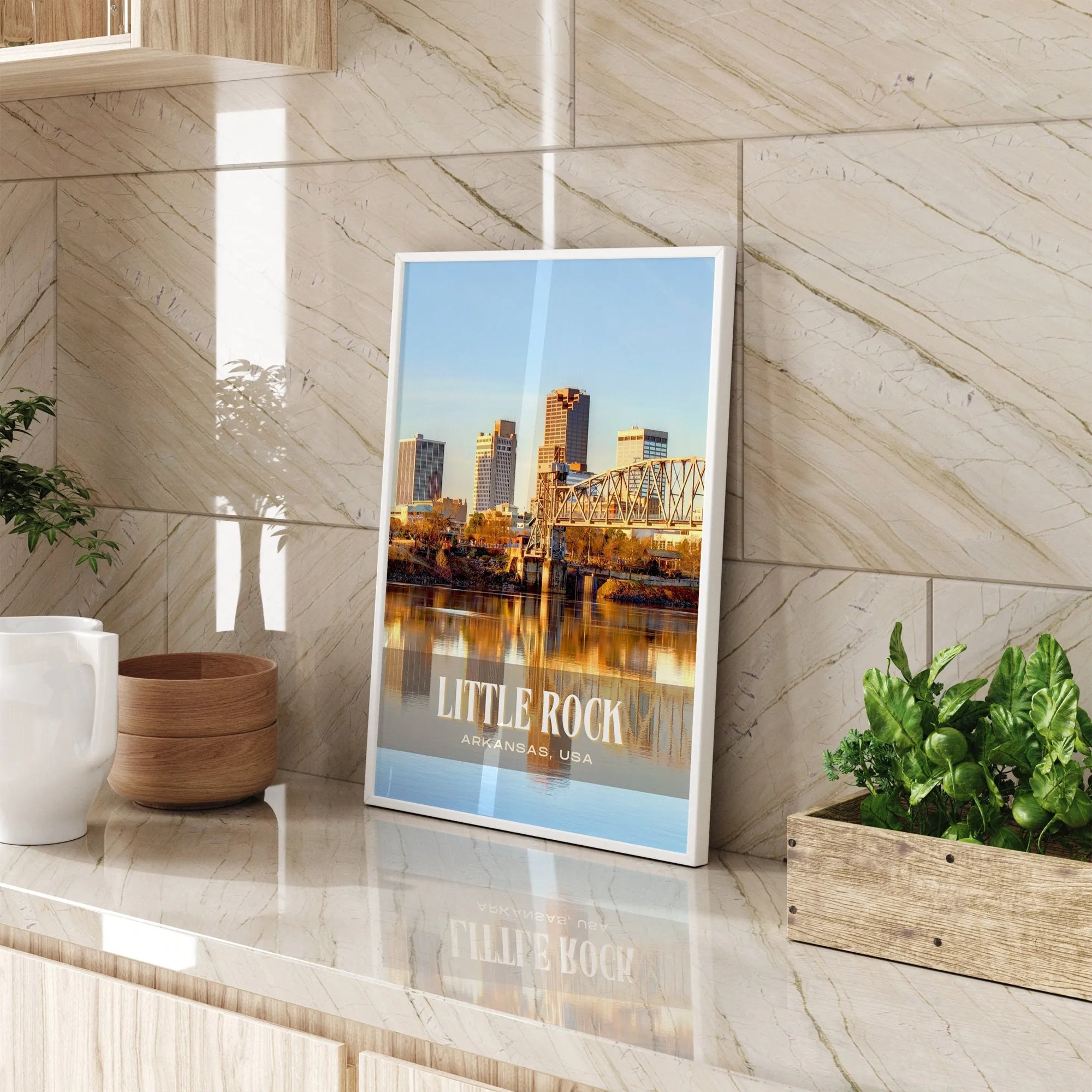Little Rock Retro Wall Art, Arkansas, USA