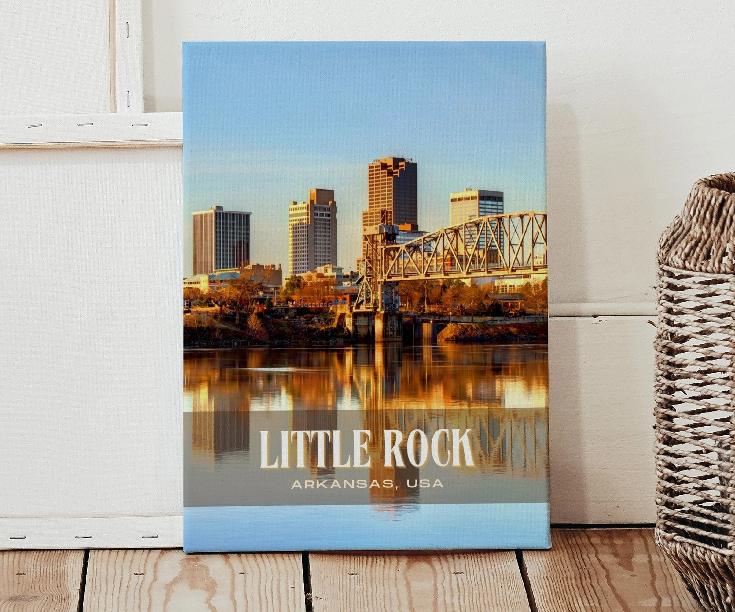 Little Rock Retro Wall Art, Arkansas, USA