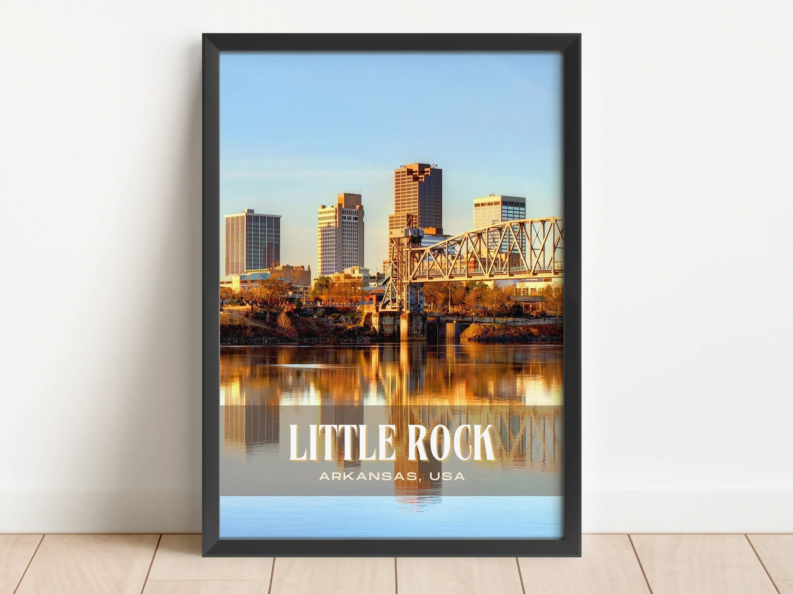 Little Rock Retro Wall Art, Arkansas, USA