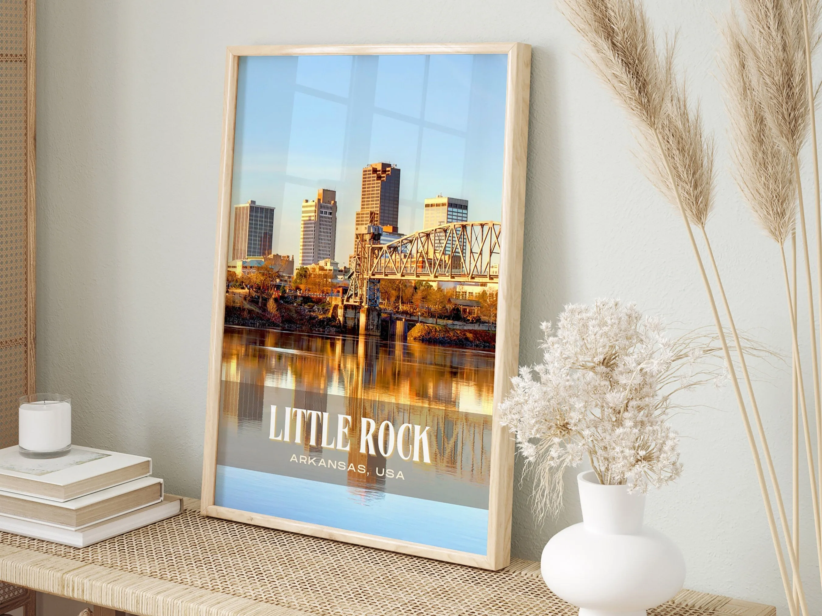 Little Rock Retro Wall Art, Arkansas, USA