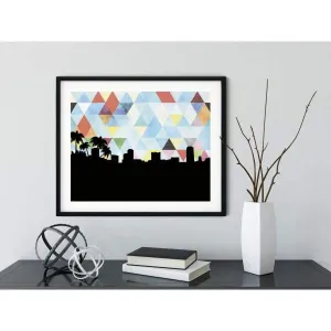Long Beach, California geometric skyline