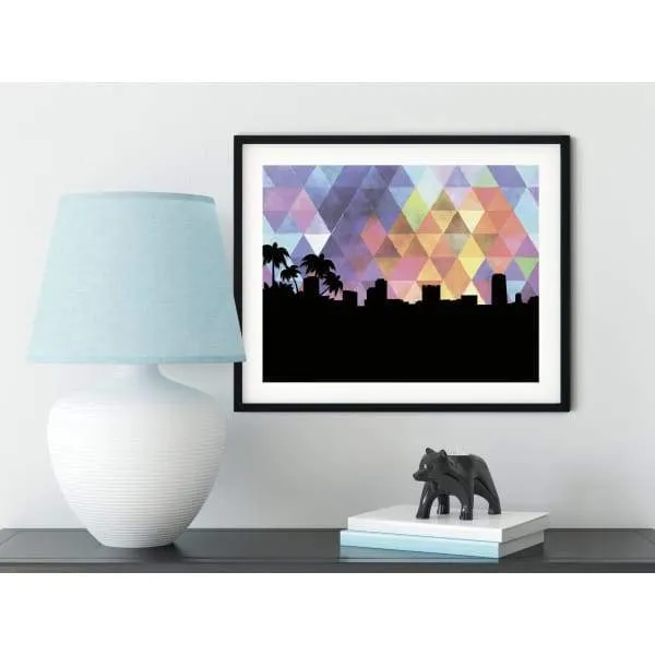 Long Beach, California geometric skyline