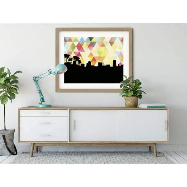 Long Beach, California geometric skyline