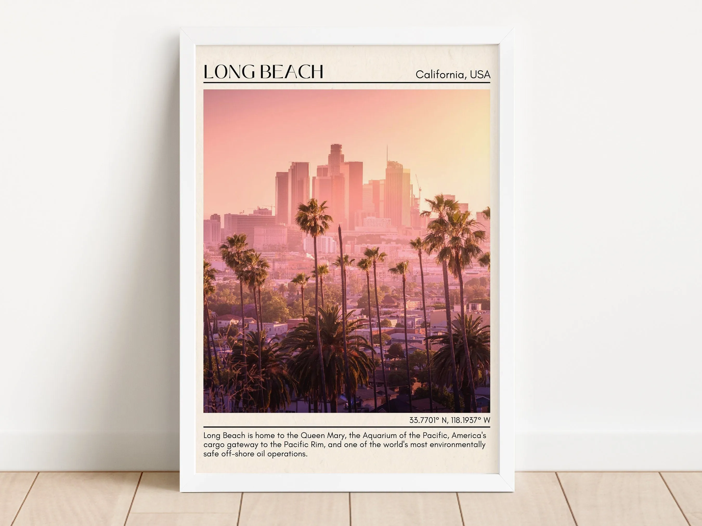 Long Beach Minimal Wall Art, California, USA