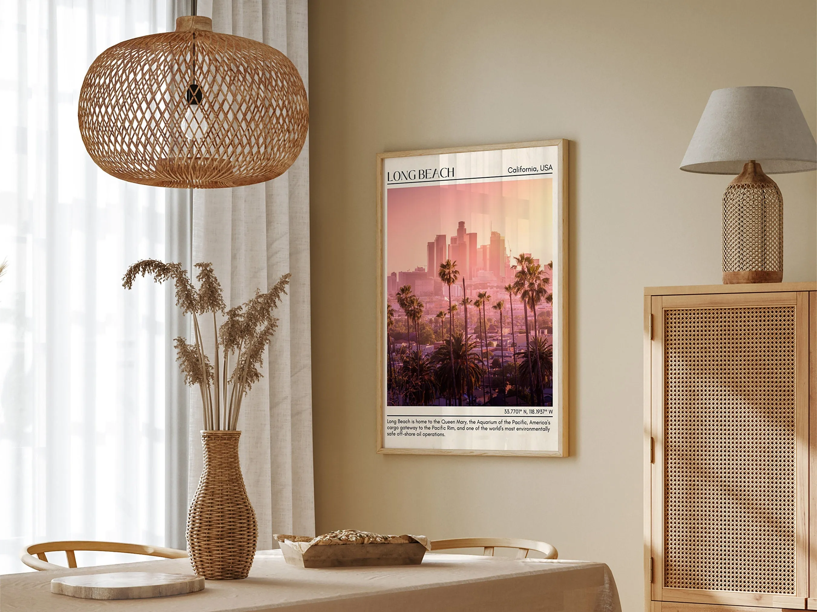 Long Beach Minimal Wall Art, California, USA
