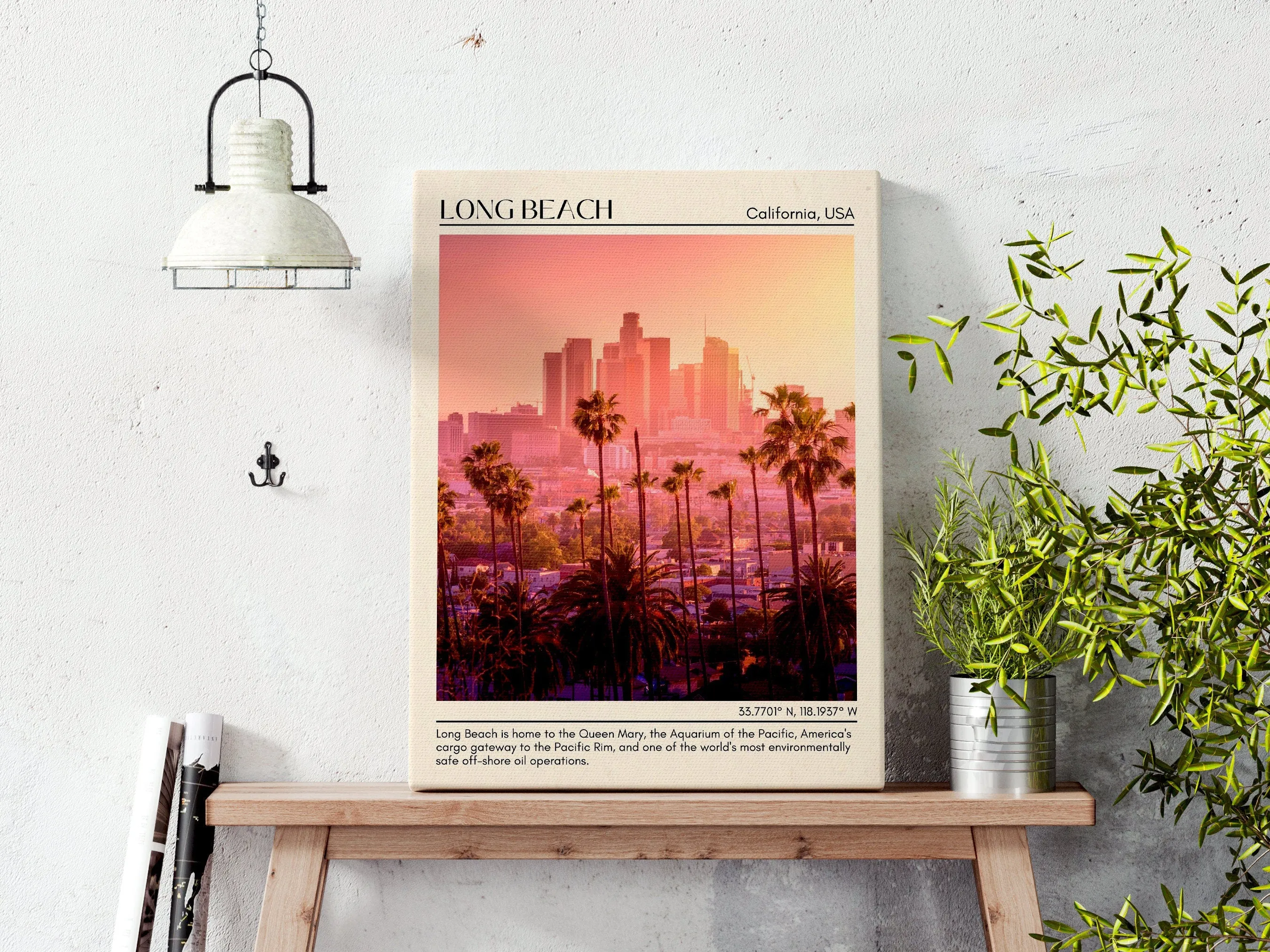 Long Beach Minimal Wall Art, California, USA