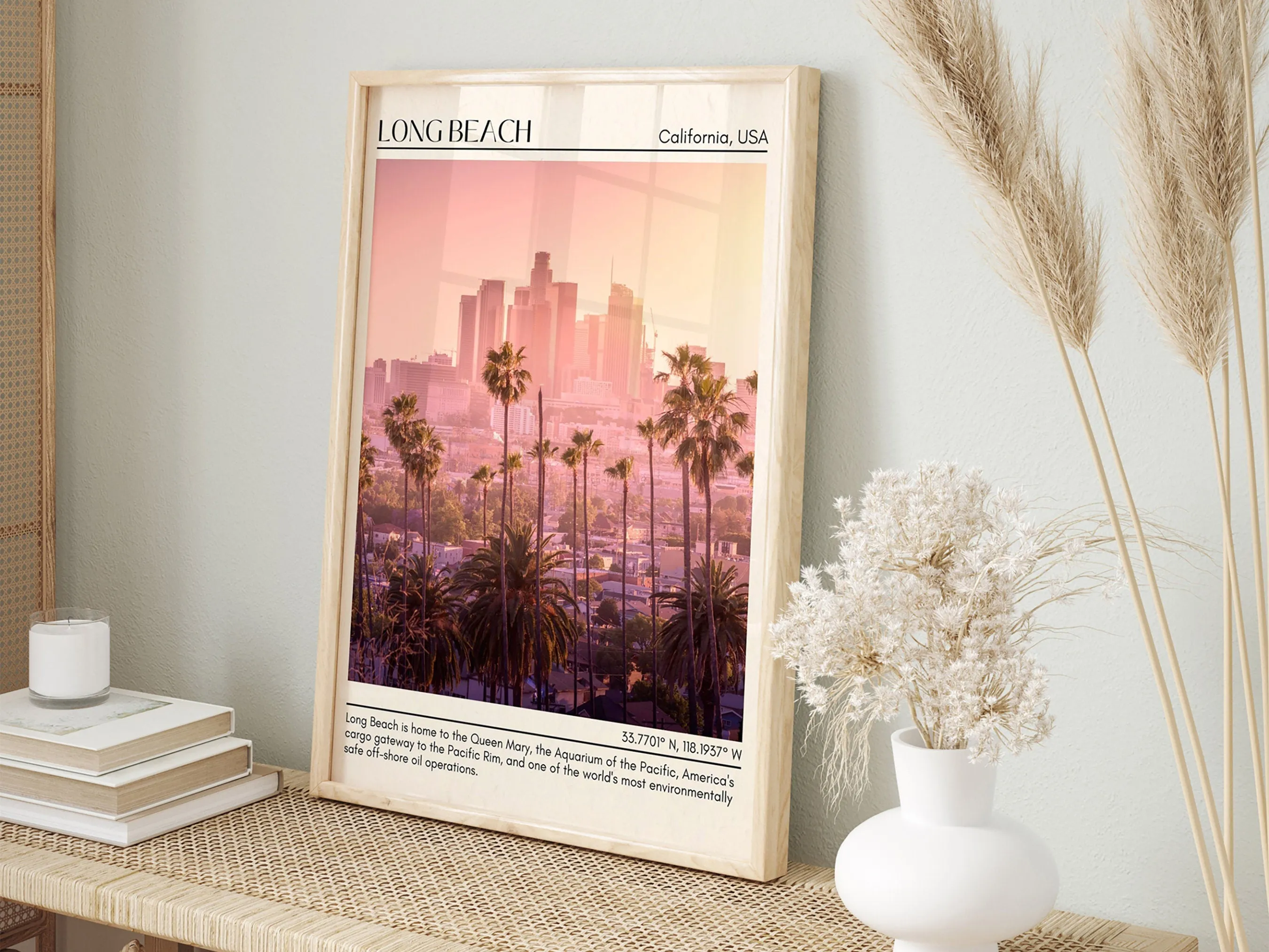 Long Beach Minimal Wall Art, California, USA