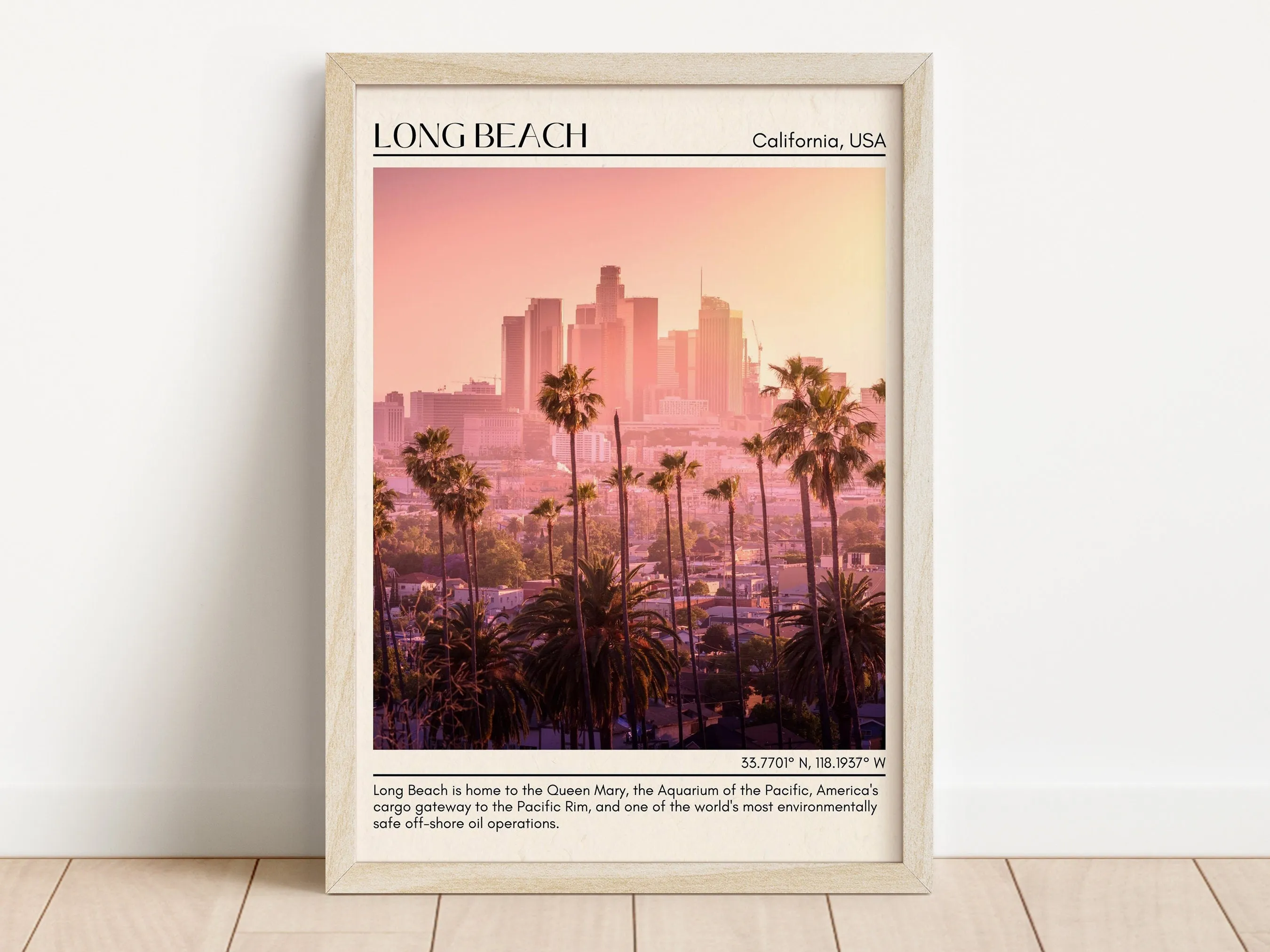 Long Beach Minimal Wall Art, California, USA