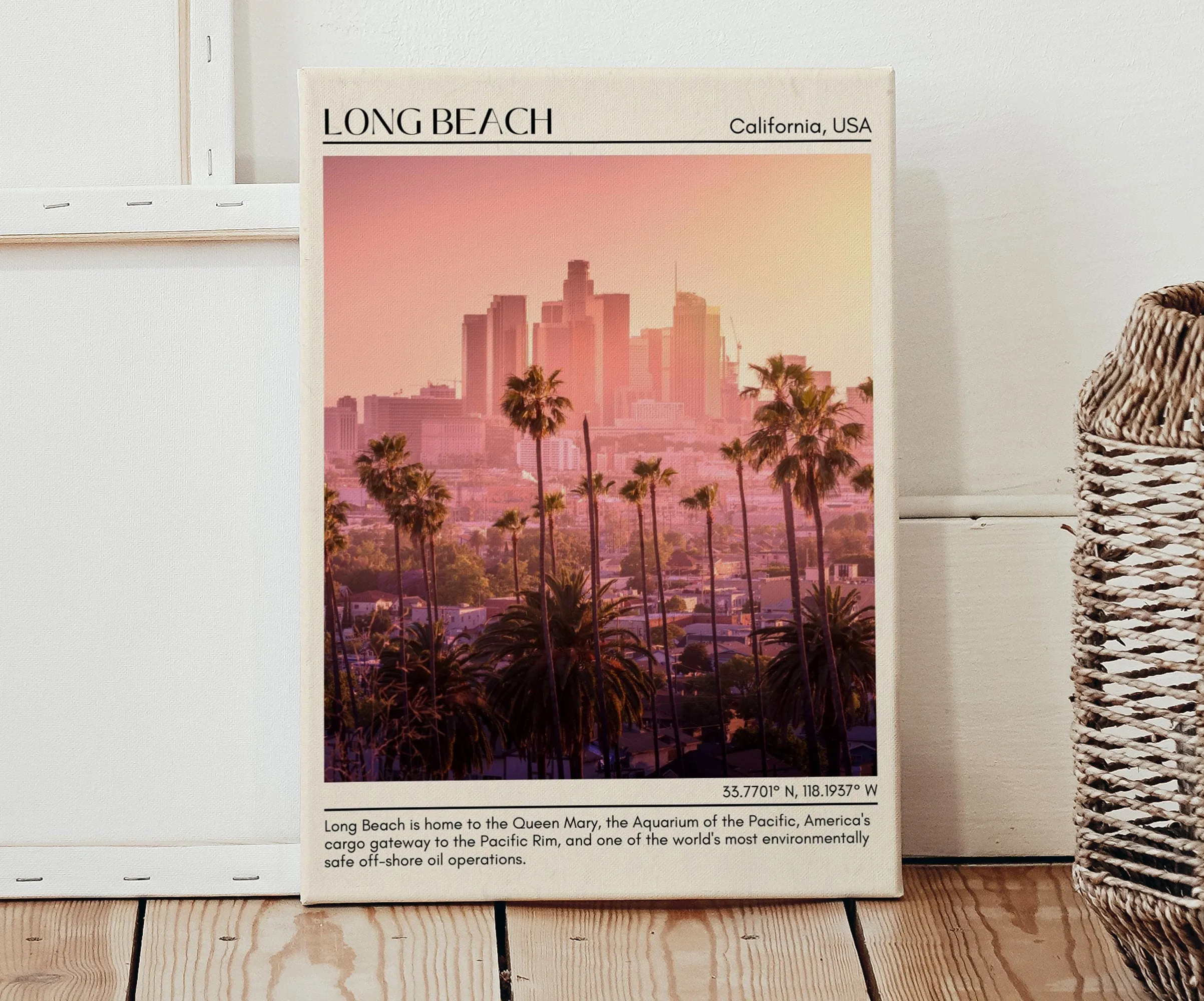Long Beach Minimal Wall Art, California, USA