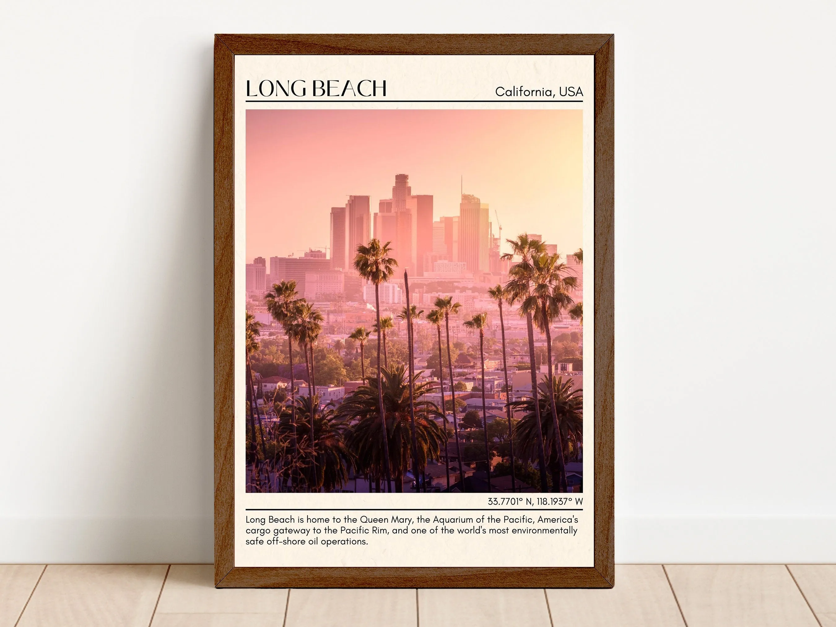 Long Beach Minimal Wall Art, California, USA