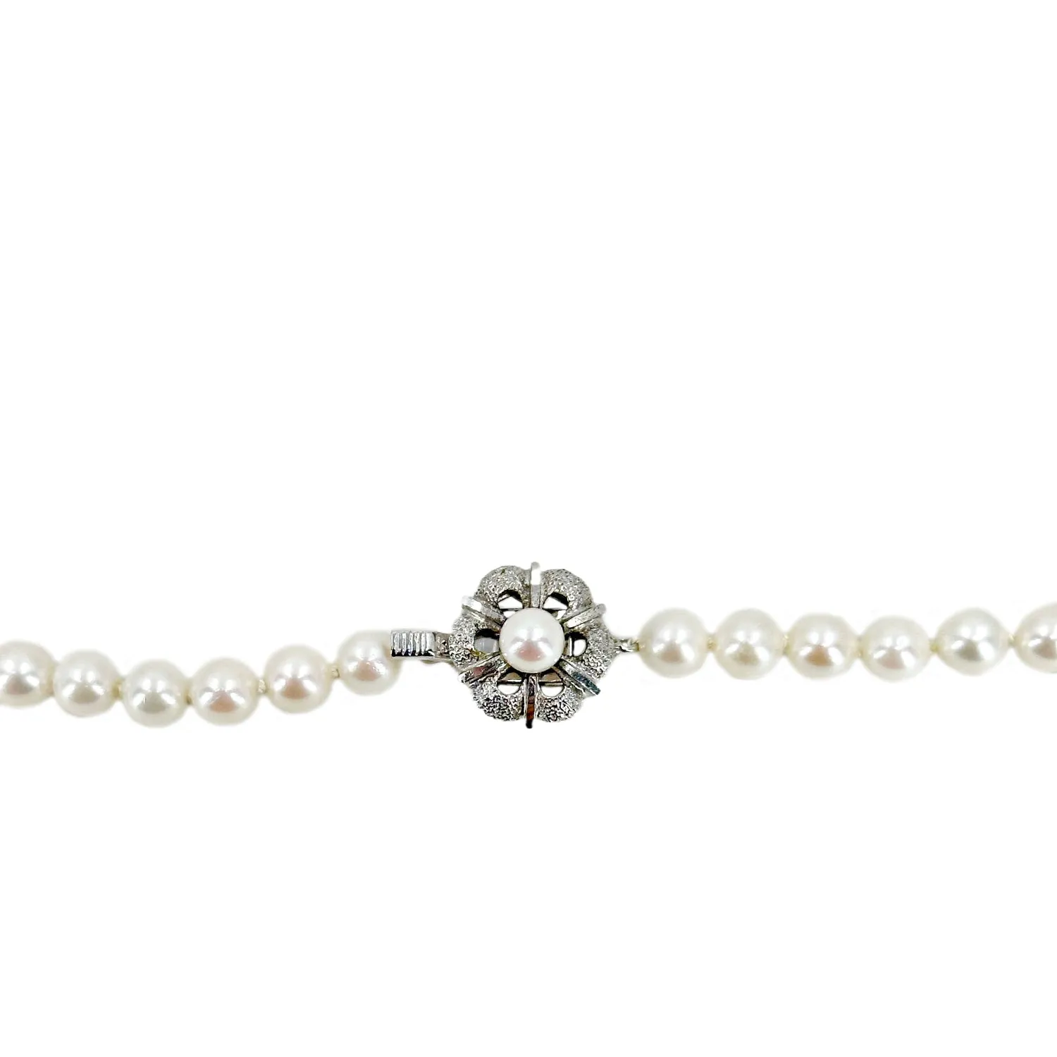 Long Rope Mid Century Modern Japanese Saltwater Cultured Akoya Pearl Vintage Necklace - Sterling Silver 50 Inch