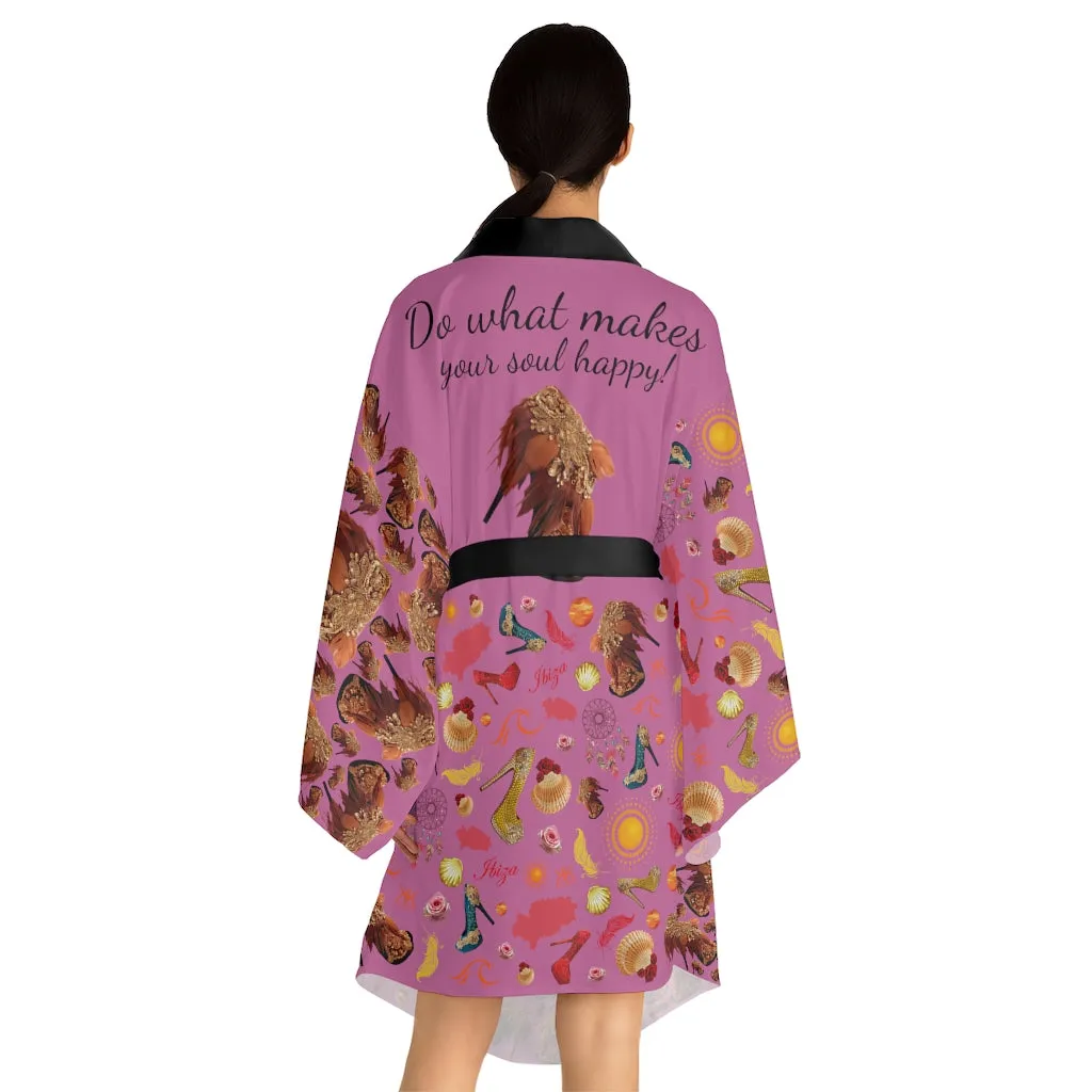 Long Sleeve Kimono Robe Narali 'Ibiza life'