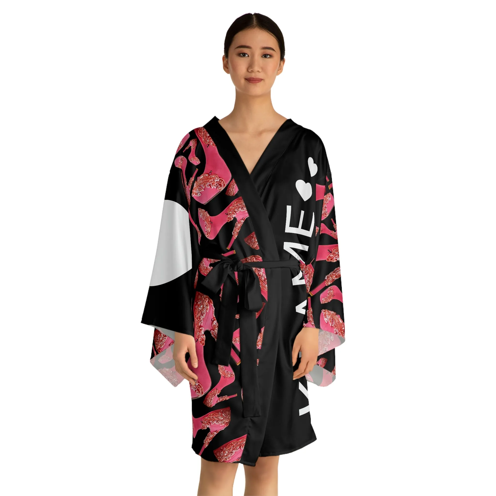 Long Sleeve Kimono Robe 'Pink Influencer'