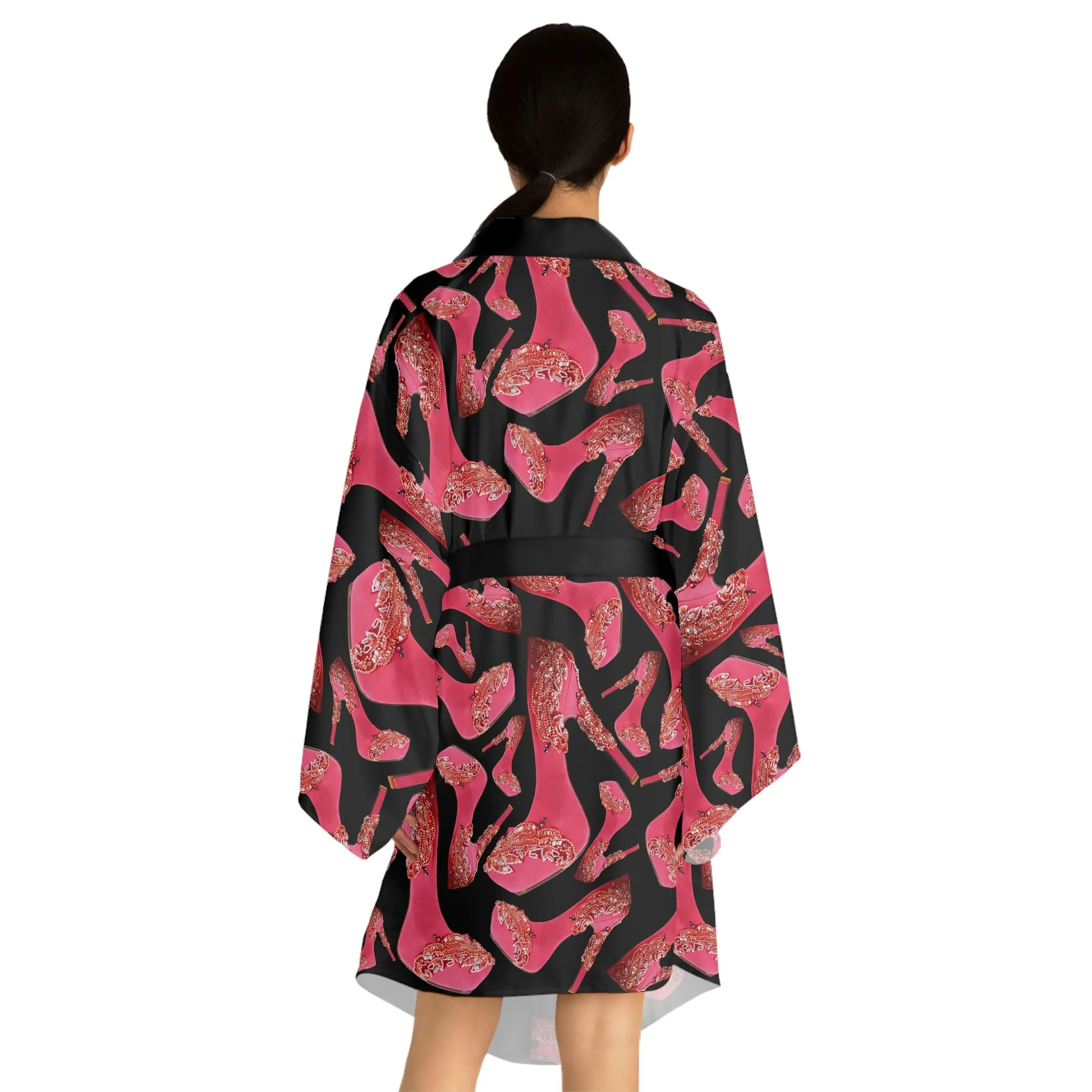 Long Sleeve Kimono Robe 'Pink Influencer'