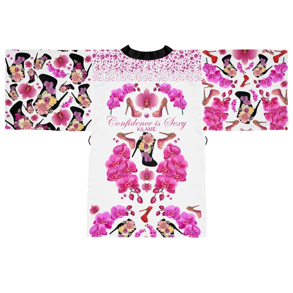 Long Sleeve Kimono Robe 'Secret garden'