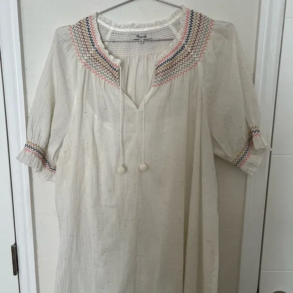 Madewell Rainbow Smocked Trapeze Dress