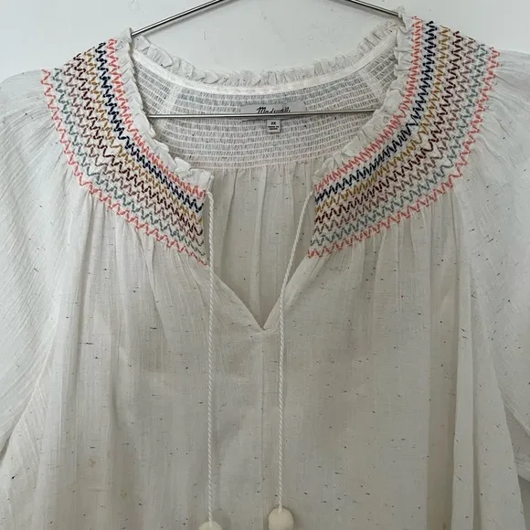 Madewell Rainbow Smocked Trapeze Dress