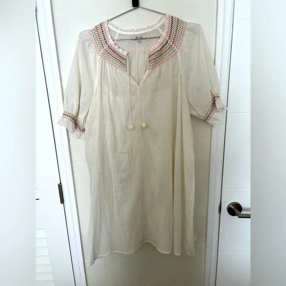 Madewell Rainbow Smocked Trapeze Dress