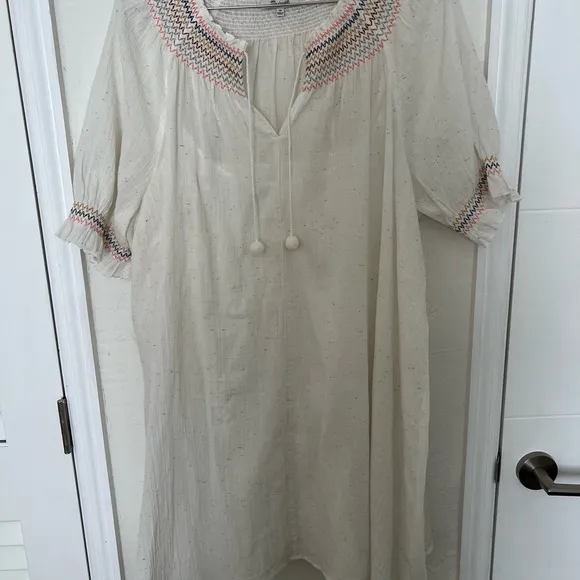 Madewell Rainbow Smocked Trapeze Dress