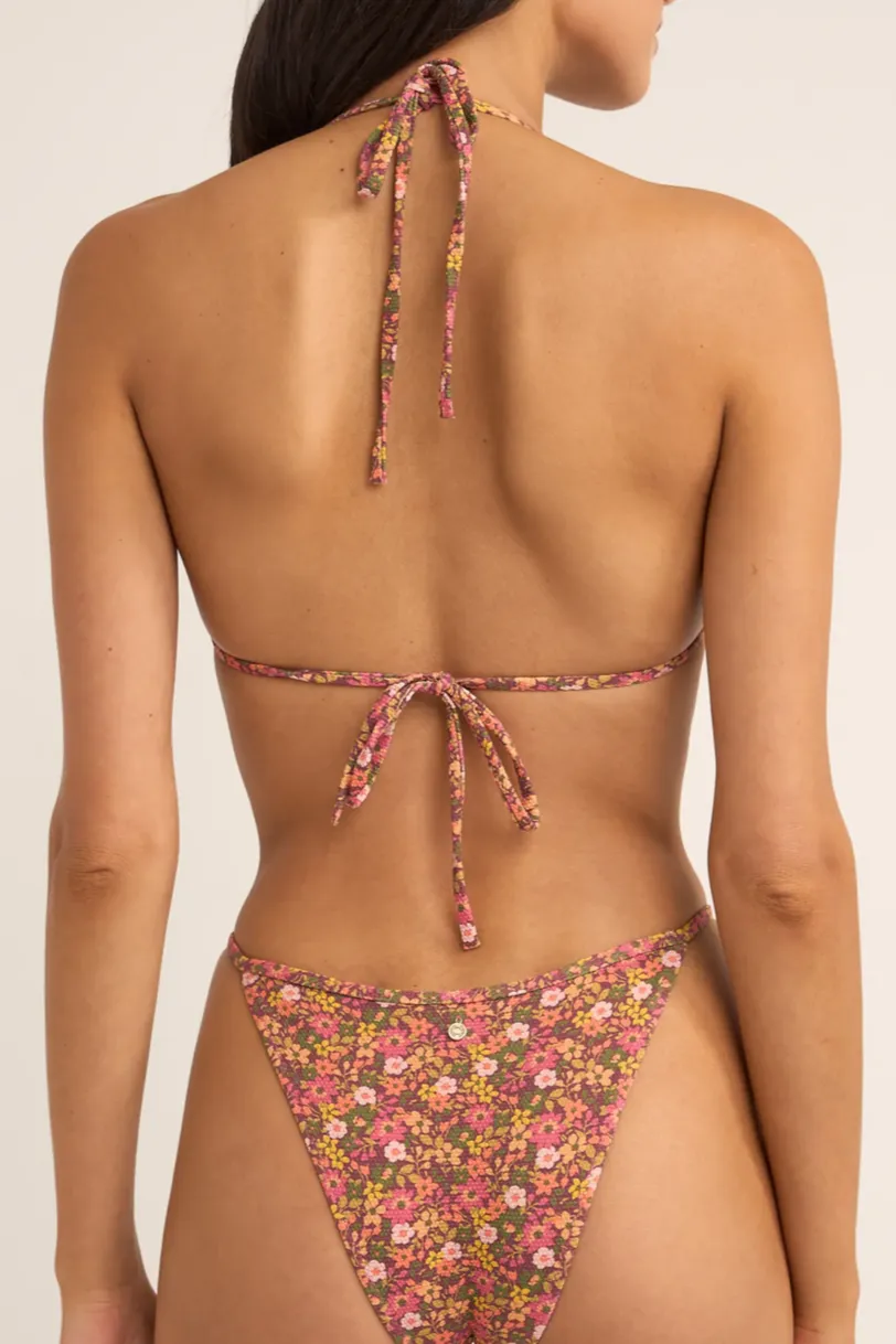 Marie Floral Slide Tri Bikini Top