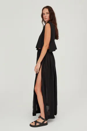 Maya Organic Cotton Maxi Skirt Black