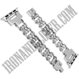 Motorcycle Chain Apple Watch Band in Silver Tone