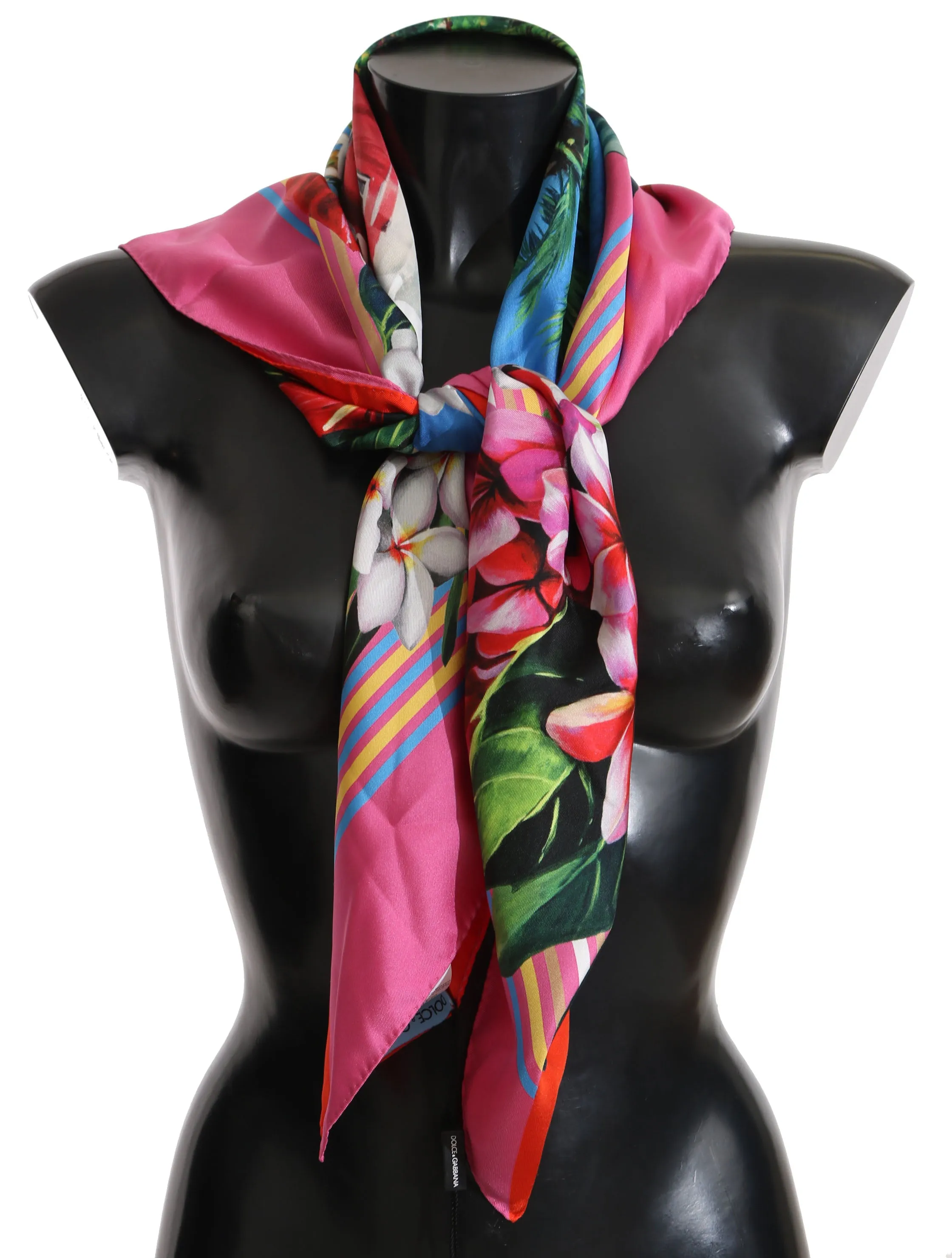 Multicolor Shell Beach Silk Floral Scarf