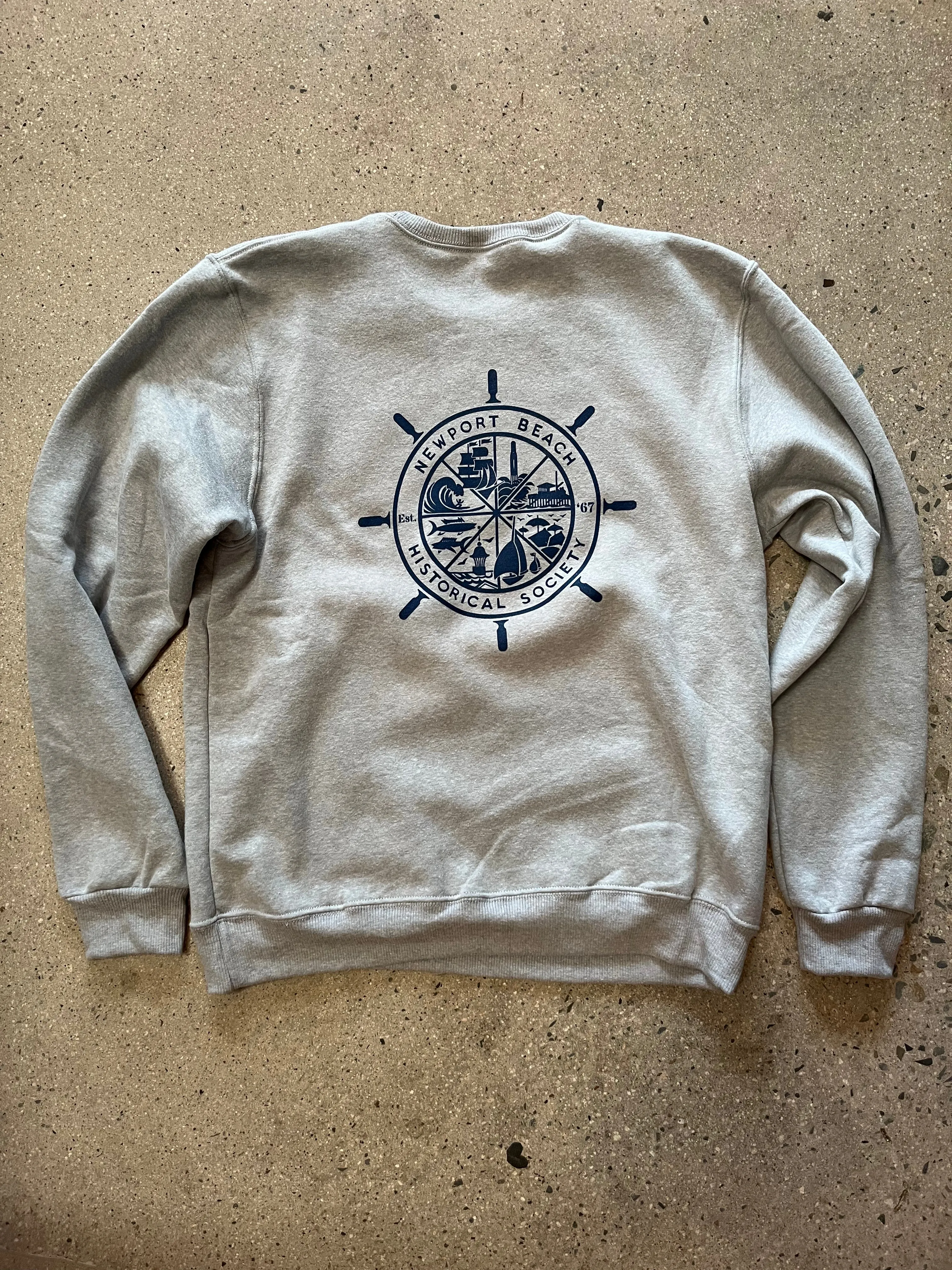 Newport Beach Historical Society Crew Fleece HEATHER GREY