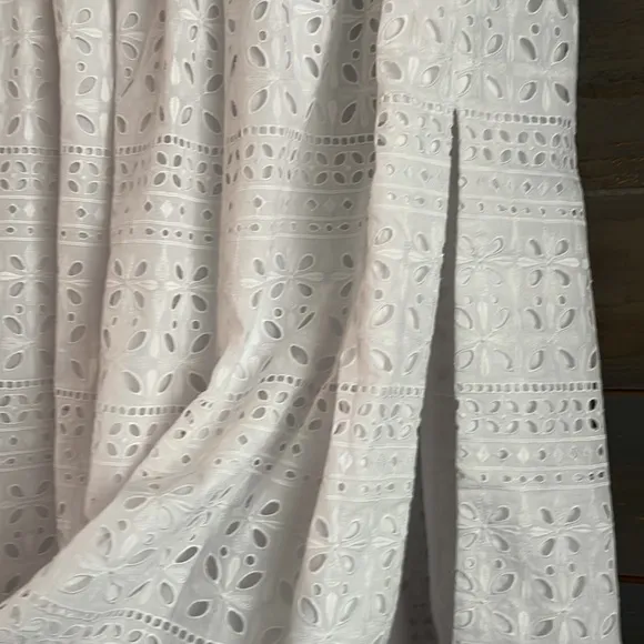 NWT J. Crew Eyelet Side-Slit Maxi Skirt White L