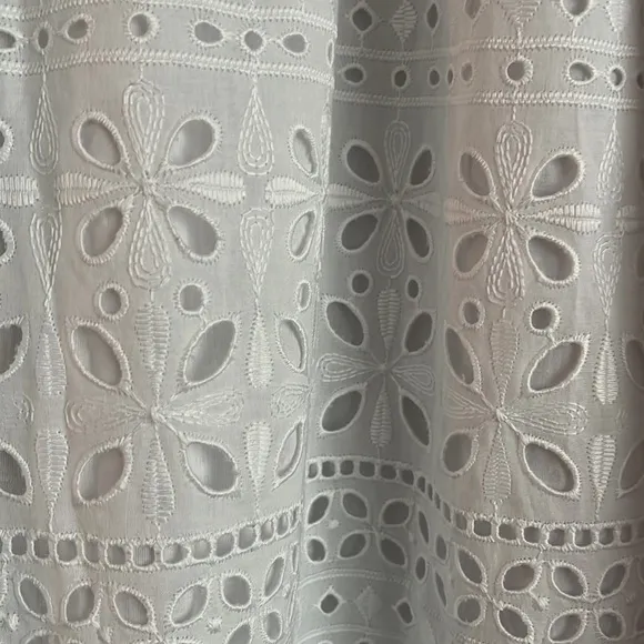 NWT J. Crew Eyelet Side-Slit Maxi Skirt White L