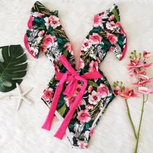 One Piece Swimsuit Print  Beach Wear