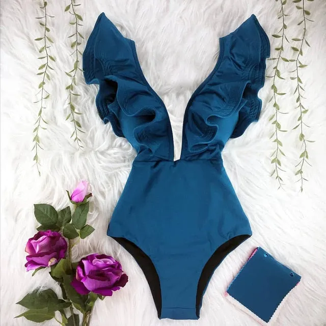 One Piece Swimsuit Print  Beach Wear