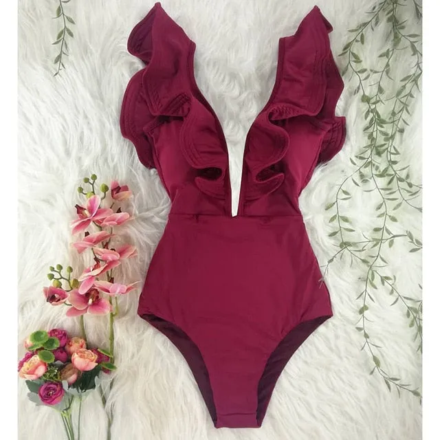 One Piece Swimsuit Print  Beach Wear