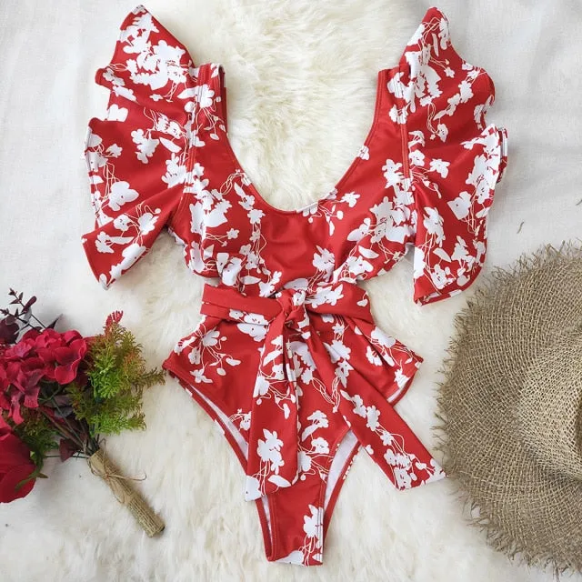 One Piece Swimsuit Print  Beach Wear