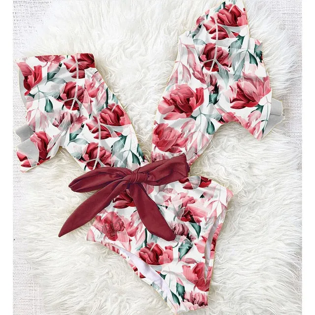 One Piece Swimsuit Print  Beach Wear