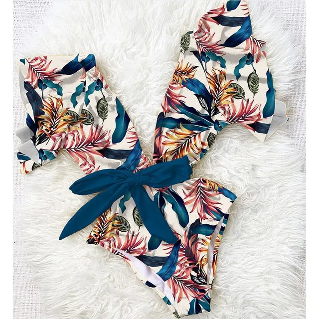One Piece Swimsuit Print  Beach Wear