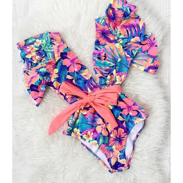 One Piece Swimsuit Print  Beach Wear