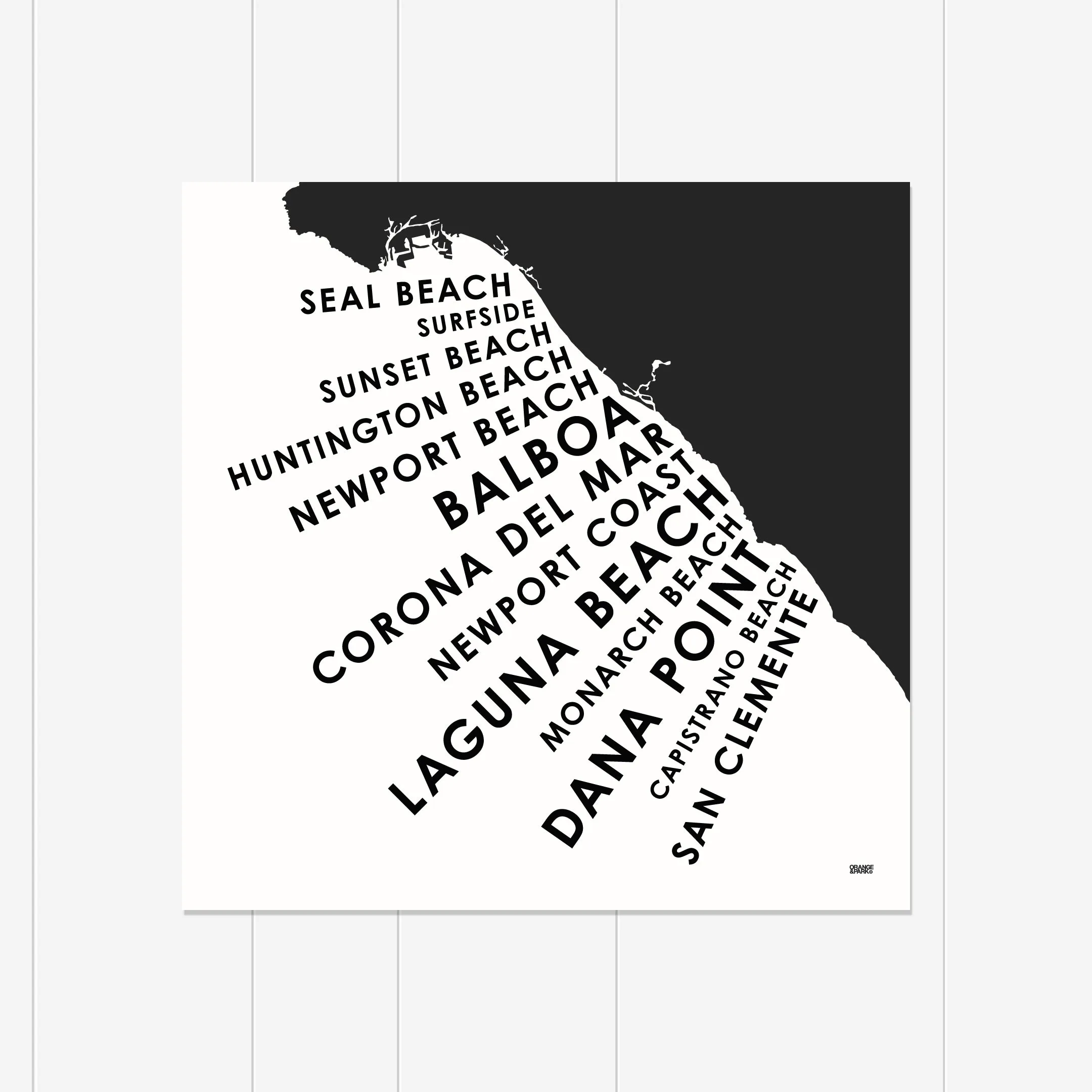 Orange County Beach Towns Print