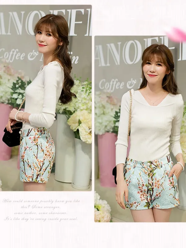 oriental blossom shorts