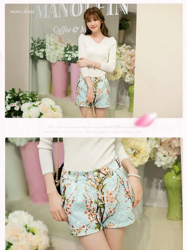 oriental blossom shorts