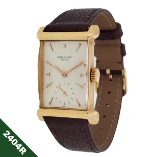 Patek Phillippe 2404R Rose gold "Canape' Art Deco Architectural Watch Circa 1946
