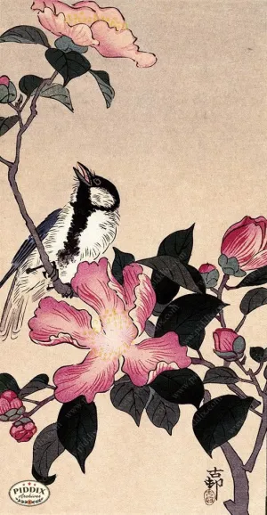 PDXC19583 -- Japanese Bird and Flowers
