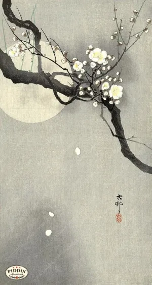 PDXC19603 -- Japanese Flowers and Moon