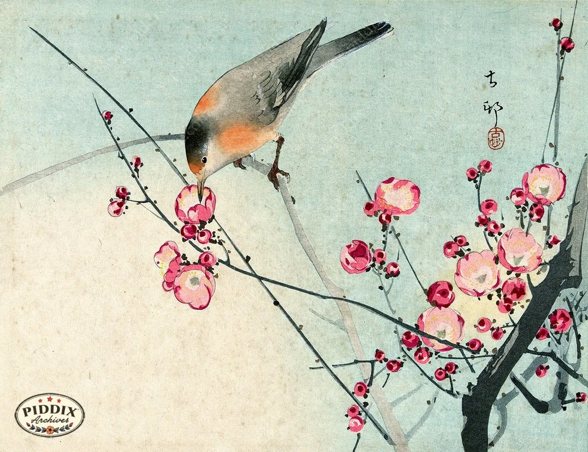 PDXC19650 -- Japanese Bird and Flowers