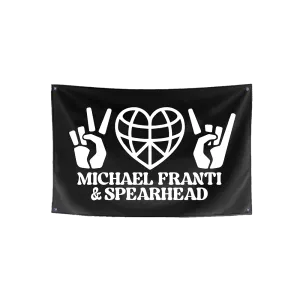 Peace and Rock Wall Flag