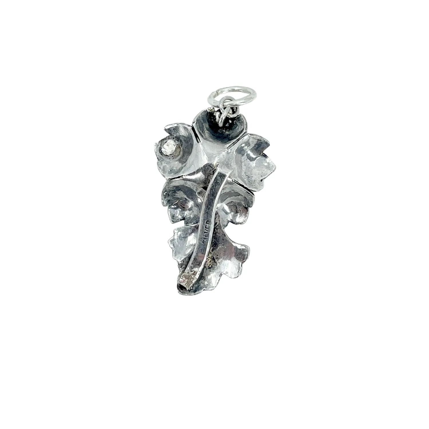 Pendant Charm Cherry Blossom Flower Japanese Saltwater Cultured Akoya Vintage- Sterling Silver