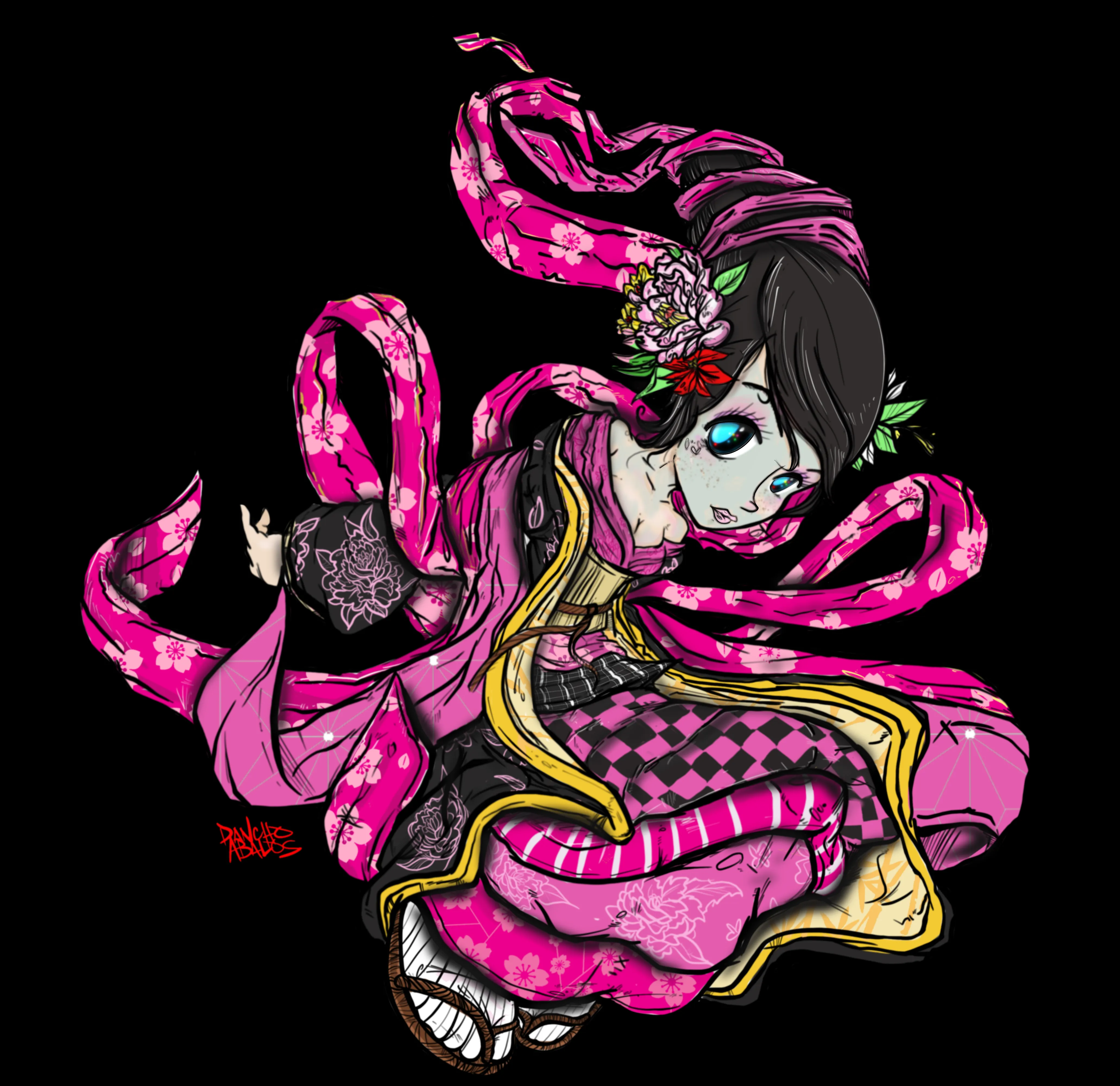 Pink Geisha Giclee Fine Art Print 20"x20"