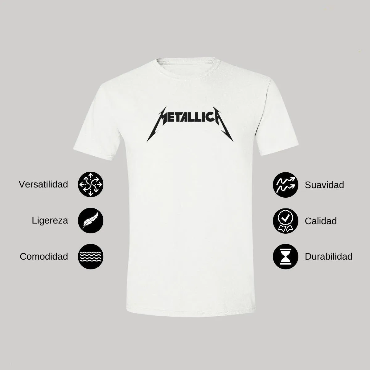 Playera Hombre Rock Metallica Logo 723B