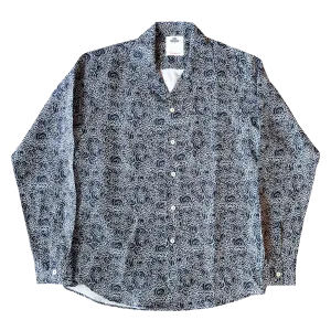 "GUY LE TATOOER X LOCO MOSQUITO" ALLOVER BLACK WAVES HAWAIIAN SHIRT